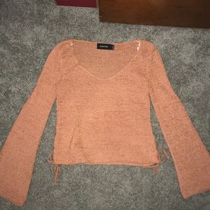 Burnt Orange Minkpink Knit Belle Sleeve sweater